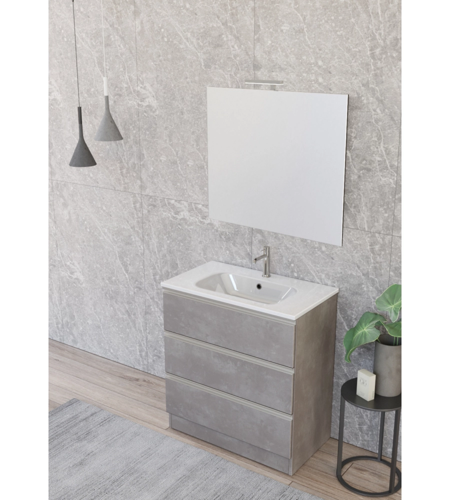 MOBILE BAGNO "CANOVA" CEMENTO, 80 CM